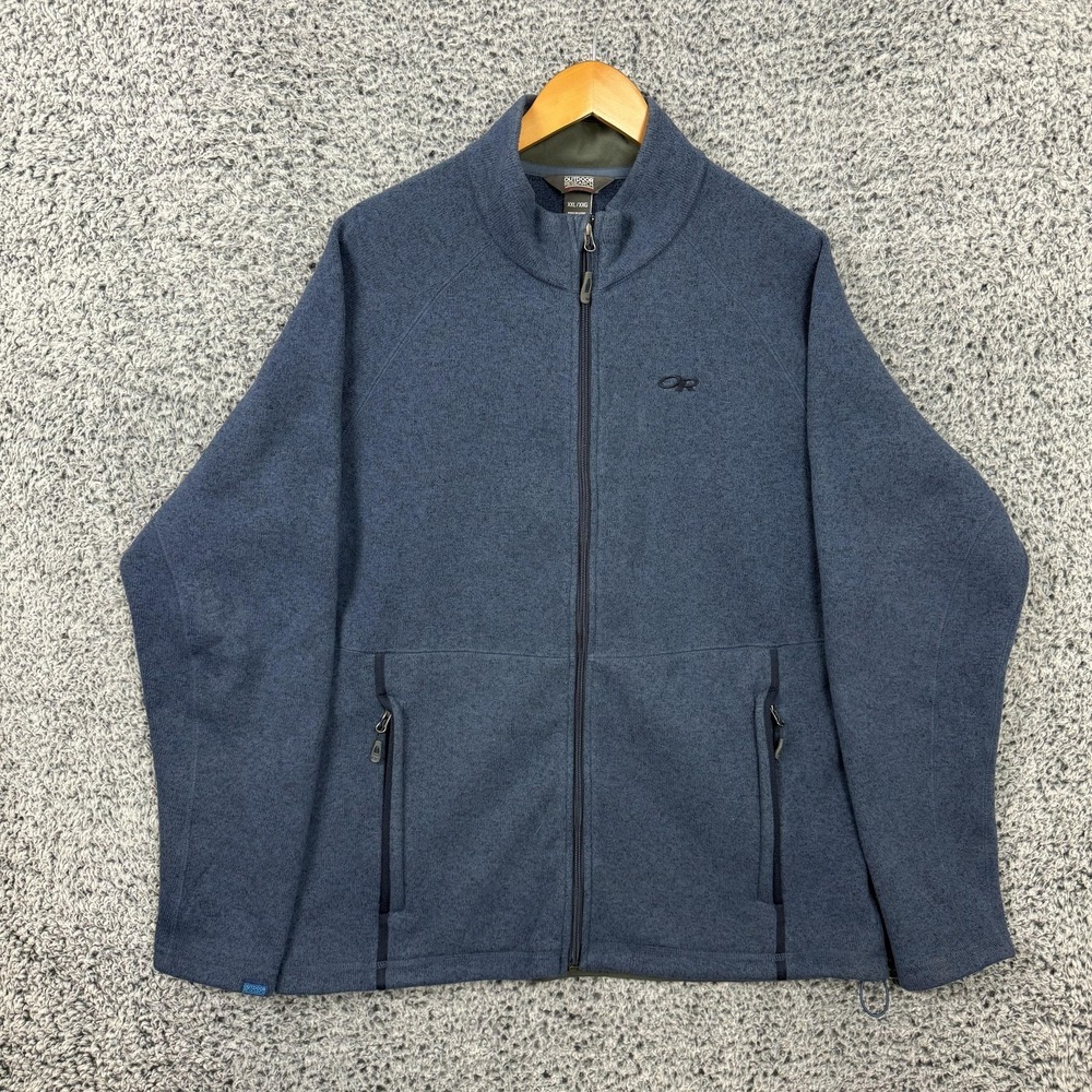 Outdoor Research Jacket Mens 2XL Blue Longhouse Fleece Full Zip Hiking XXL